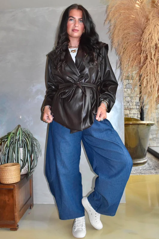 Benatar Pleat Shoulder Jacket Coffee Bean